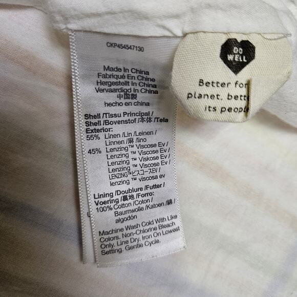 Madewell Clara Midi Dress Faux Wrap Plaid Picnic Cottage Linen Blend V-Neck XS - Picture 13 of 16